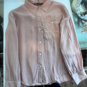 Zara Coral / Dusty Pink Button-Up Shirt